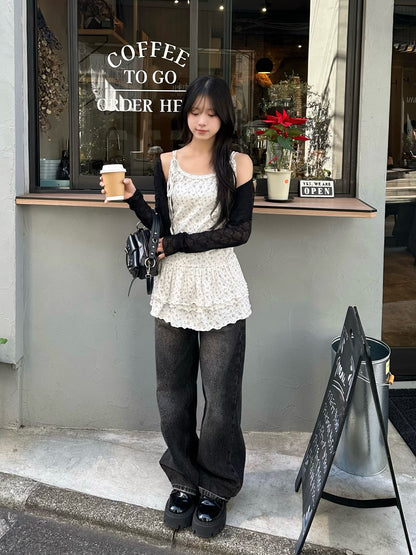 ショルダーリボンティアードキャミワンピース