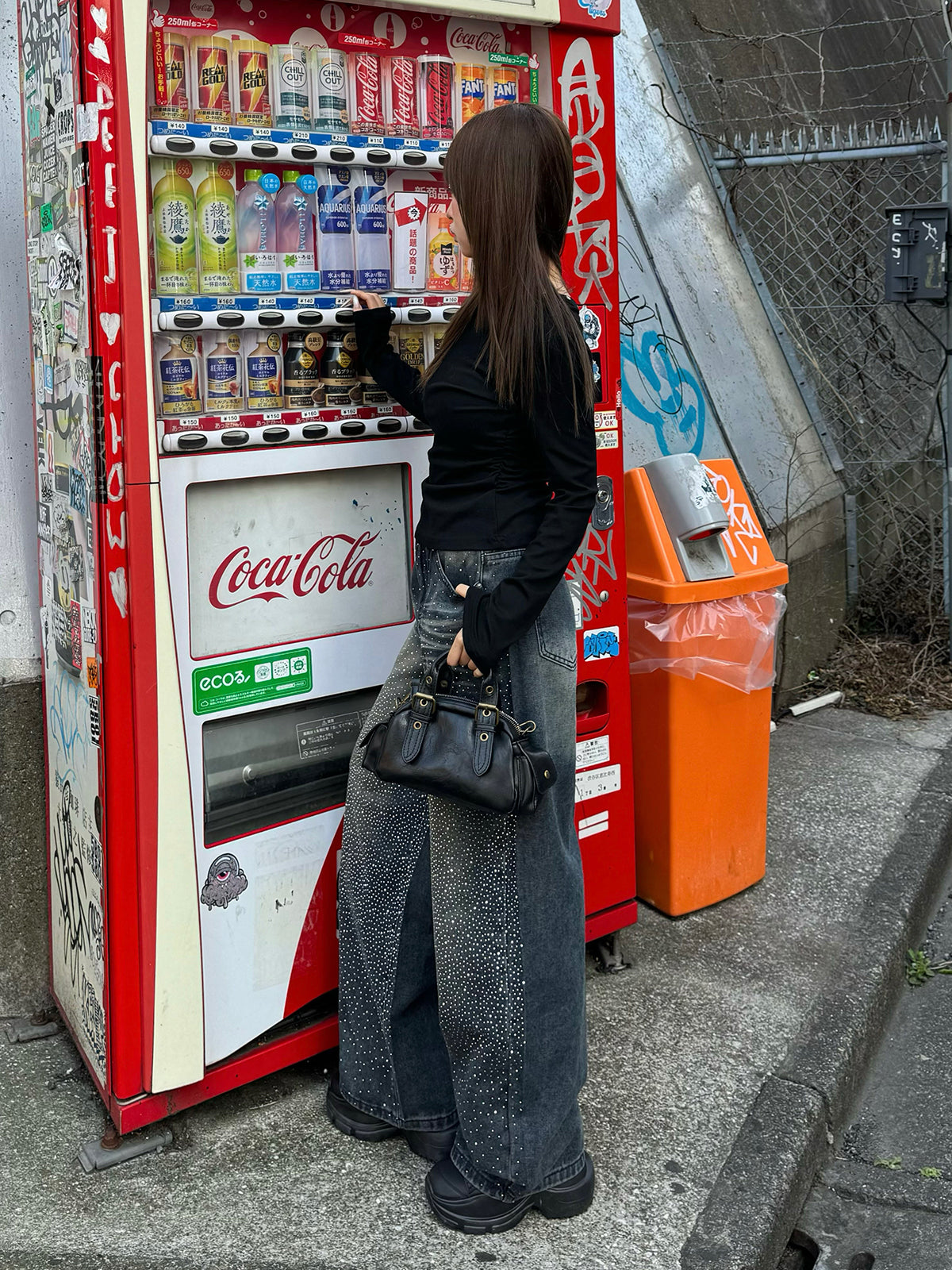 ラインストーンヴィンテージデニムパンツ