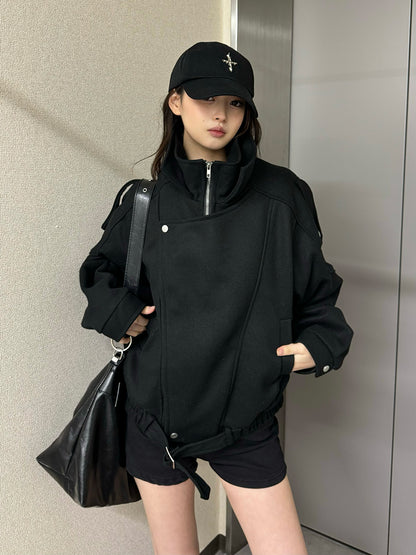 ダブルカラージップ2WAYコート