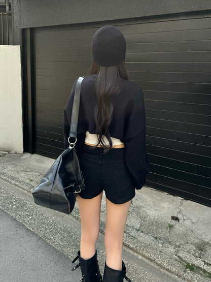 4/9★照片　黑色牛仔短裤