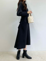 Back-open shirt dress - black