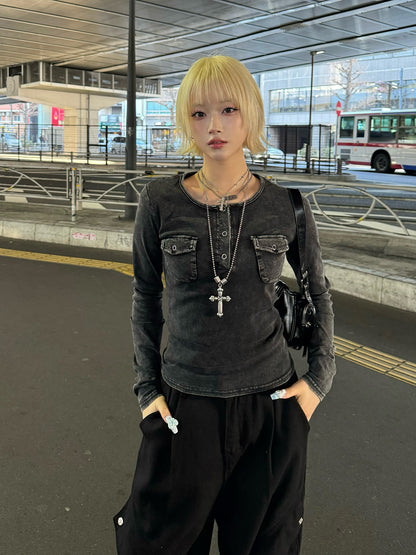 2/12★写真　 水洗亨利领T恤