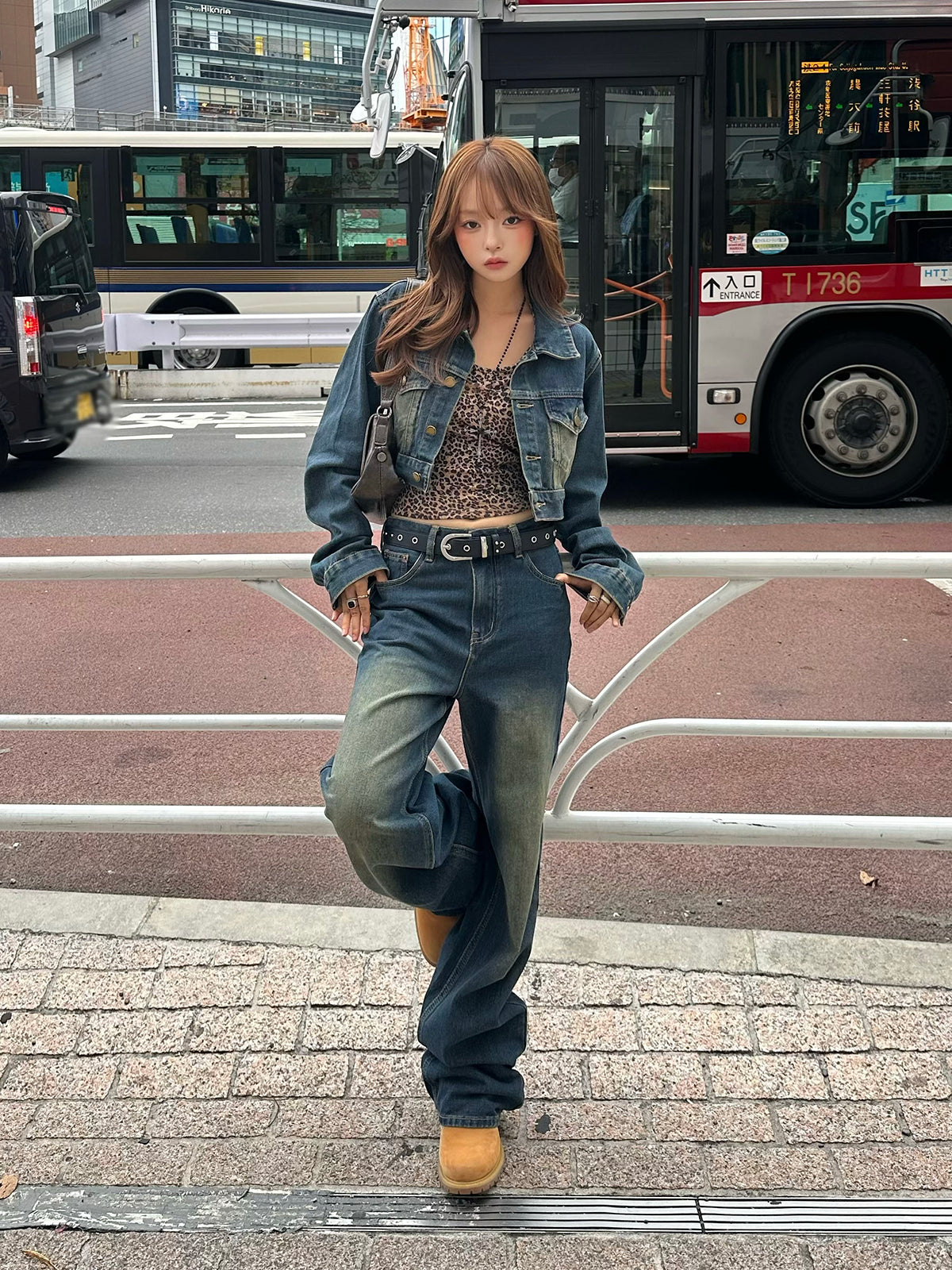 クロップドジャケットデニムセットアップ