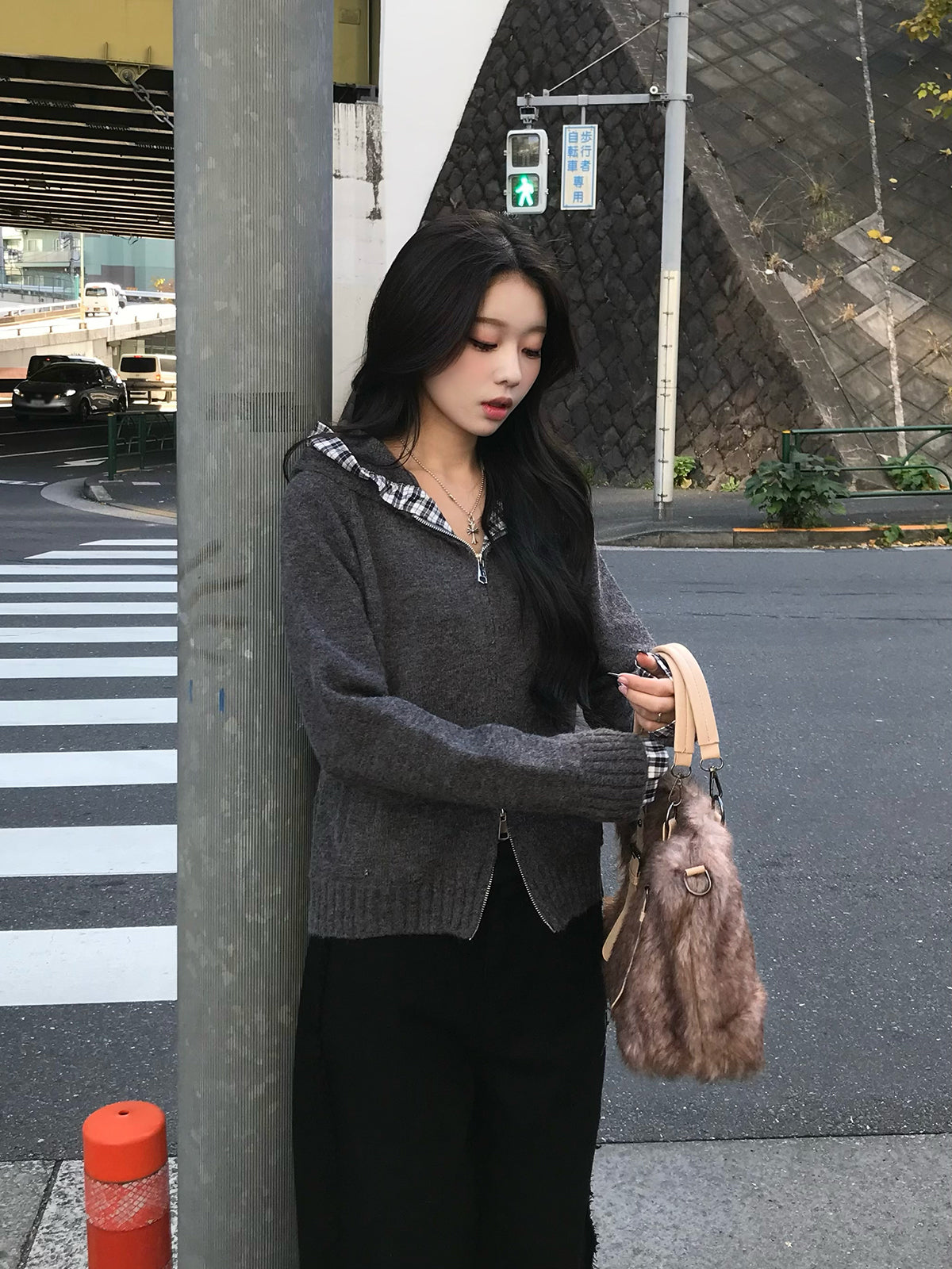 チェックフリルダブルジップニット – ANDOR ONLINE