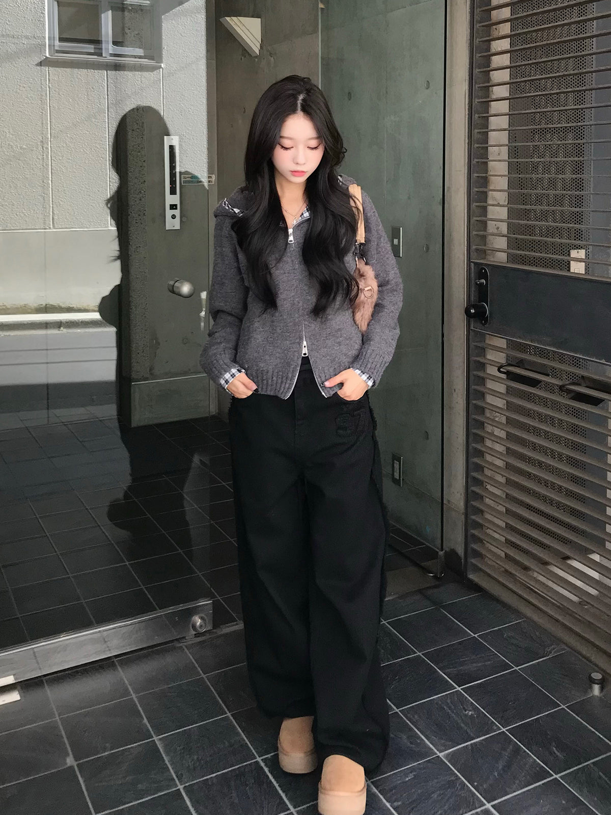 チェックフリルダブルジップニット – ANDOR ONLINE