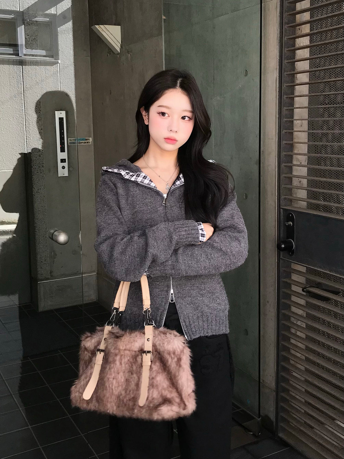 チェックフリルダブルジップニット – ANDOR ONLINE