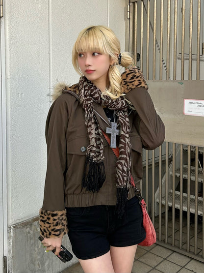 1/23★Size, Photo Leopard Fur Touch Blouson