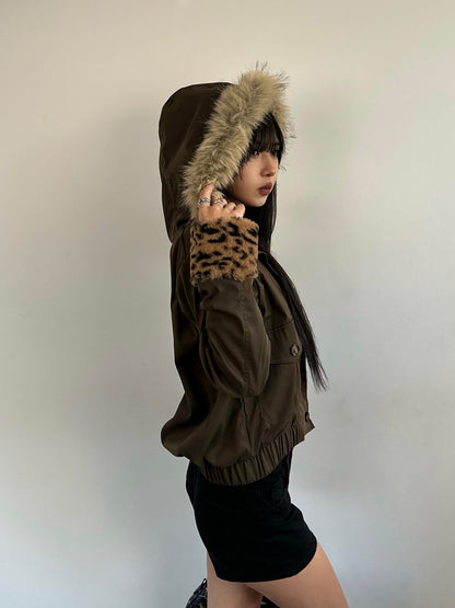 1/23★Size, Photo Leopard Fur Touch Blouson