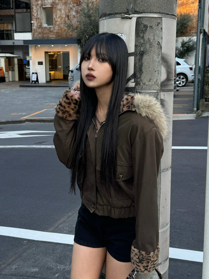 1/23★Size, Photo Leopard Fur Touch Blouson