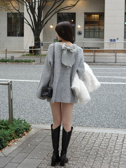 12/11★Size 蕾丝蝴蝶结宽松亮片针织衫