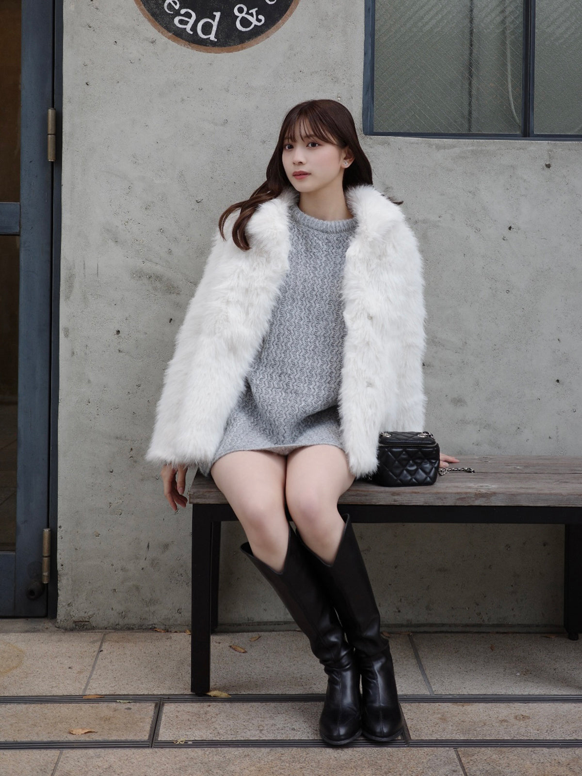 BURBERRY コート ホワイト #38 羊毛 アンゴラ ファー BURBERRY コート ホワイト #38 羊毛 アンゴラ ファー BURBERRY コート