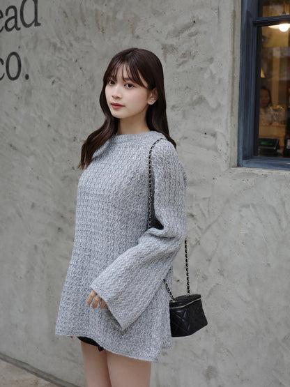 12/11★Size 蕾丝蝴蝶结宽松亮片针织衫