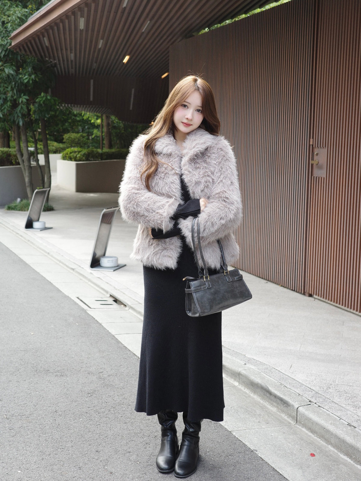 ラインストーンホックファータッチコート