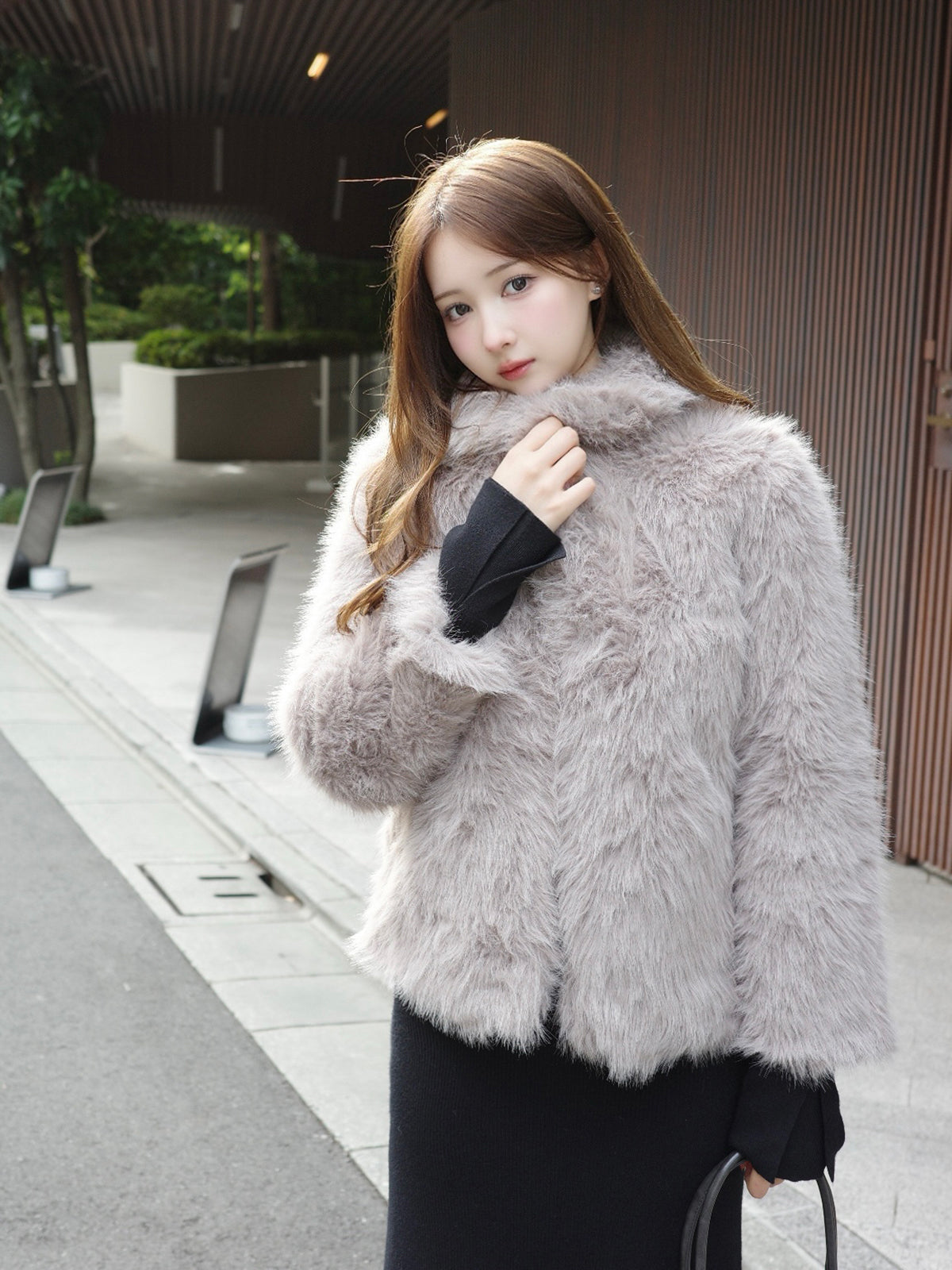 ラインストーンホックファータッチコート