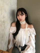 2/27★Photo Candice Sleeve Frill Blouse - White