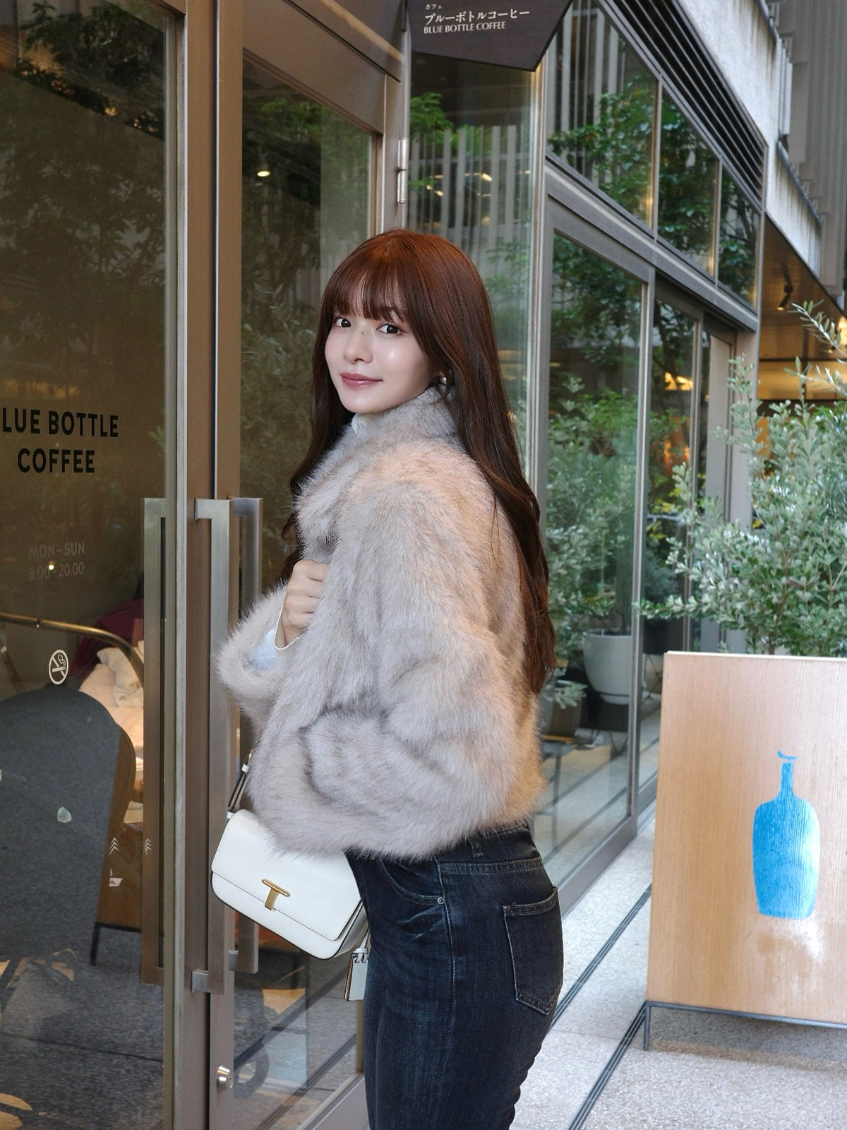 ファーライクカラーショートコート