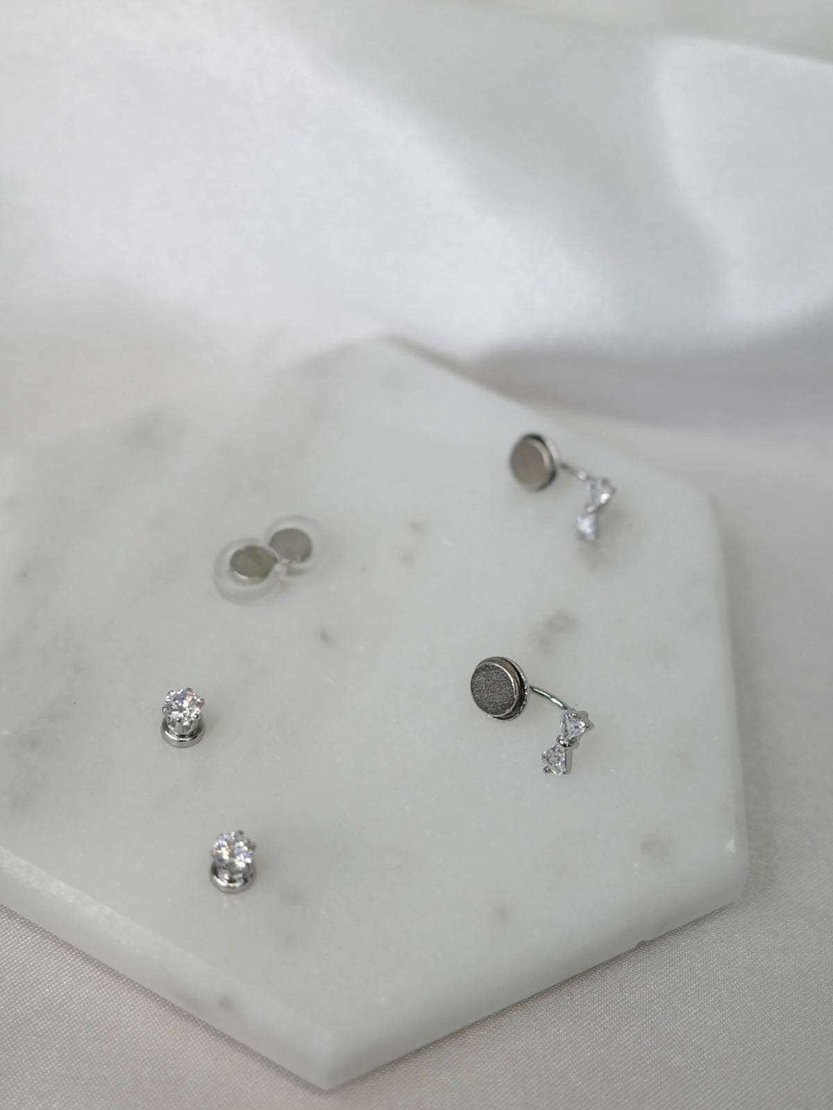 2wayタイニーリボンマグネットピアス