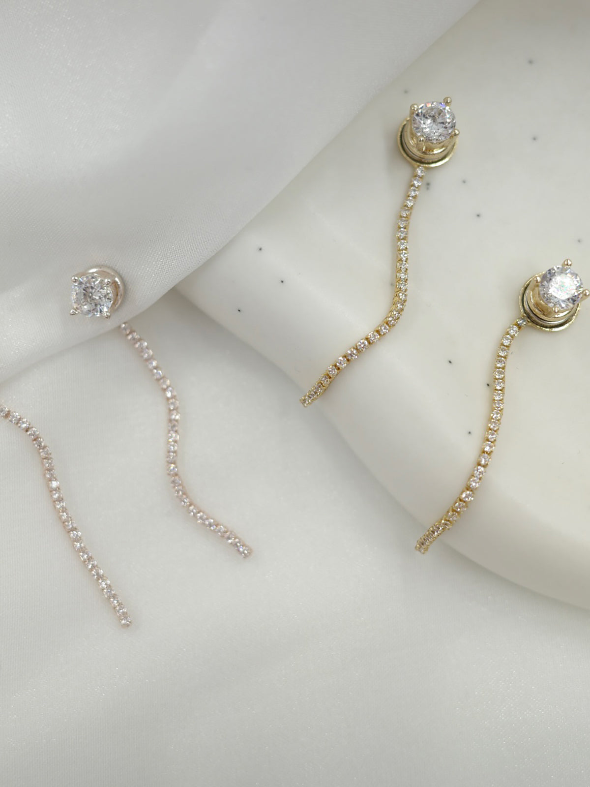 2wayグリッターチェーンマグネットピアス