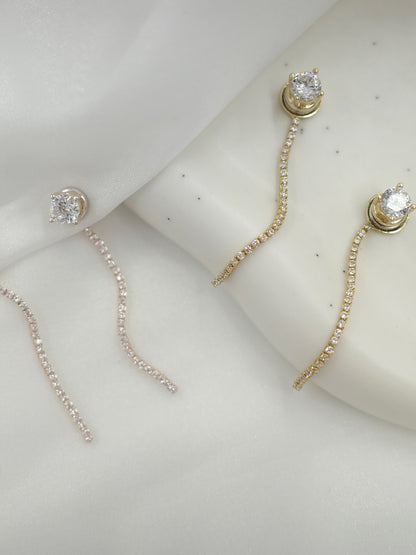 2wayグリッターチェーンマグネットピアス