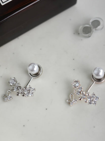 2wayスウィングフラワーマグネットピアス
